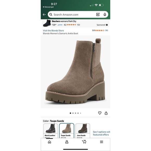 Blondo Damaris Ankle Boot Waterproof Suede Leather Boots Women’s Size 7.5 Taupe - Picture 12 of 12